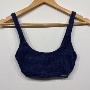 Gilly Hicks Blue Ribbed Stretchy Unpadded Bralette Xs